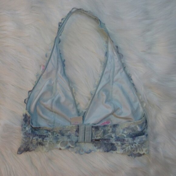 PINK Blue Print Halter Bralette - Picture 2 of 2